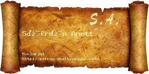 Sáfrán Anett névjegykártya