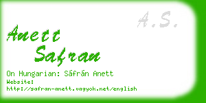 anett safran business card